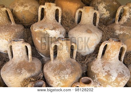 Ancient Pottery Wine Amphora Found In The Ruins