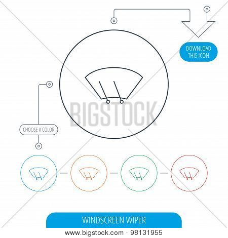 Windscreen wipers icon. Windshield sign.