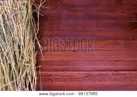 Golden Autumn Fall Hay Straw Texture Background Wallpaper, On A Wooden With Copy Space