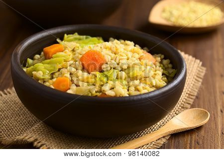 Wheat Grain and Savoy Cabbage Stew