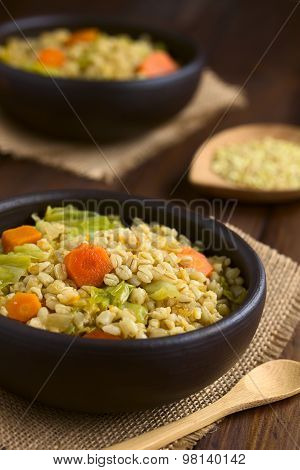 Wheat Grain and Savoy Cabbage Stew