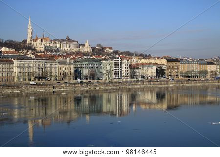 View On Buda Bank Of Budapest, Hungary