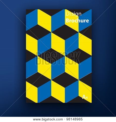 Cubes patterr Vector brochure booklet cover design templates collection 3D