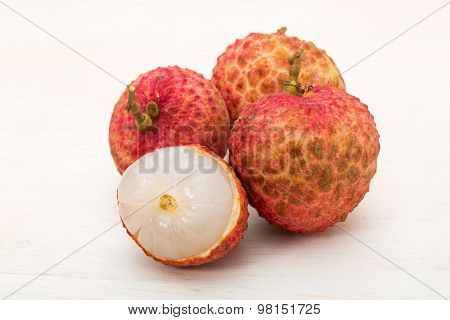 Litchi Chinensis On The Wooden