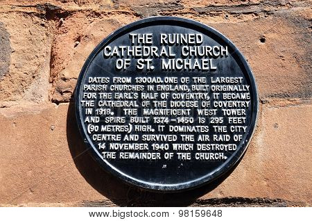 Old Cathedral Sign, Coventry.