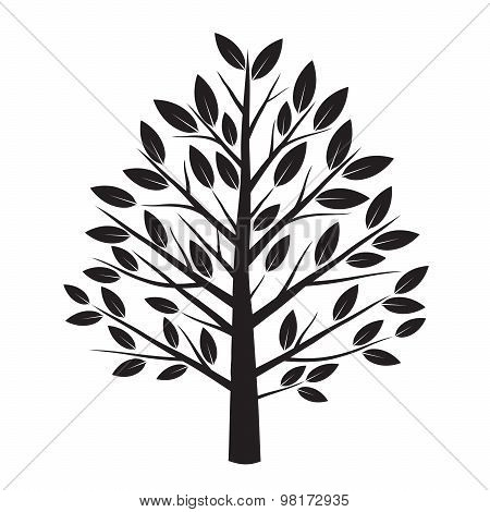 Black Tree. Vector Illustration.