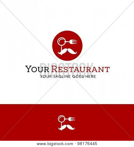 logo design for restaurant with abstract face