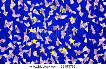 Falling Euro Bills