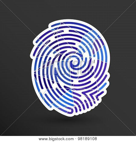 Fingerprint icon finger print vector id theft macro stamp