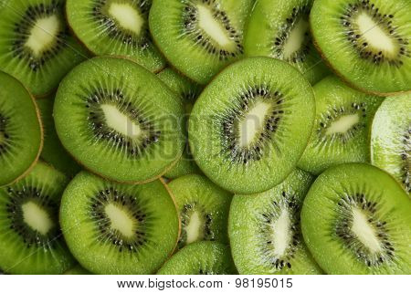 Frest and tasty Kiwi fruit background, close up