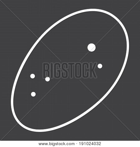 Potato line icon, vegetable and diet, vector graphics, a linear pattern on a black background, eps 10.