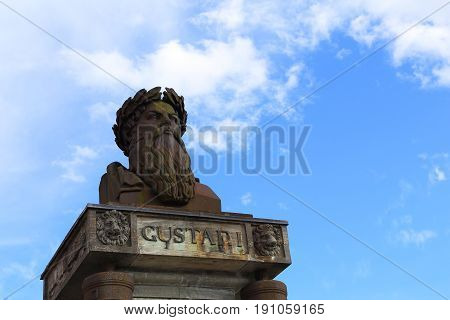 UPPSALA, SWEDEN - JULY 7, 2016: This is monument to the famous Swedish King Gustaf I Vasa.