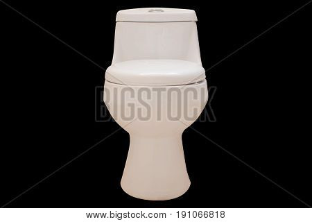 Toilet isolated black background, Concept toilet isolated.