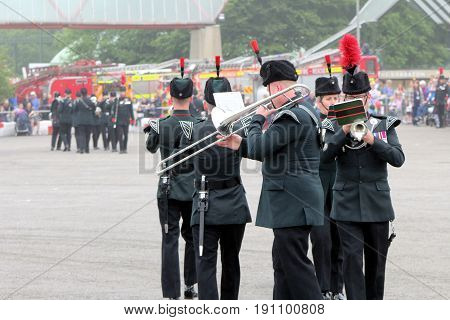 Beaulieu, Hampshire, Uk - May 29 2017: Military Marching Band Of The Winchester Rifles At The 2017 9