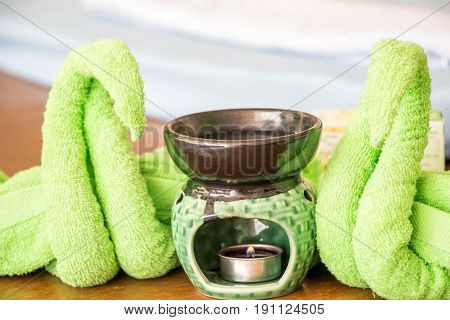 Spa oil lamps folding cloth spa massage room
