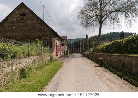 On The Hiking Trail Spessartweg In Germany