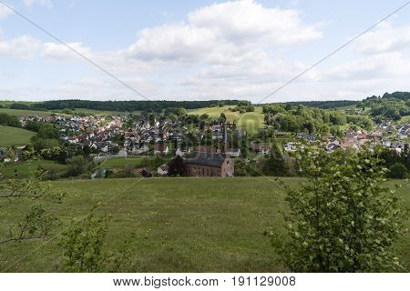 On The Hiking Trail Spessartweg In Germany