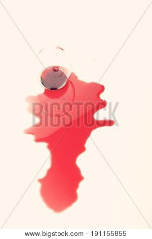 Studio shot of wine stain