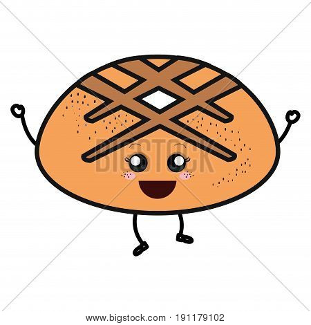 delicious bread isolated kawaii character vector illustration design