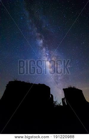 Milky way at Lalu rock formations park Sakaeo Thailand
