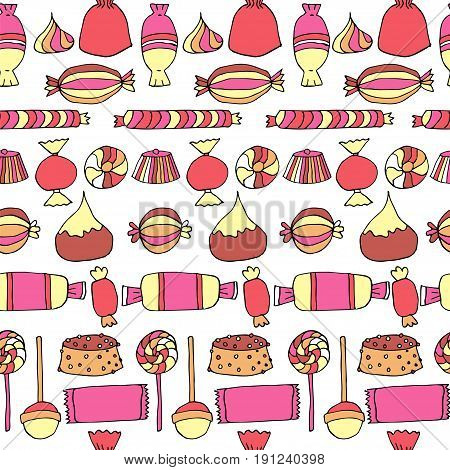 Hand Drawn Candy Seamless Pattern