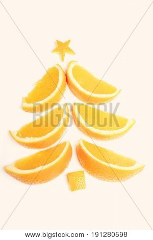 Christmas tree made from orange