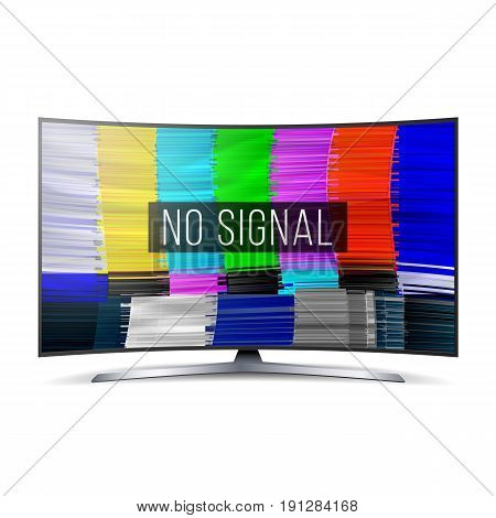 Distorted Glitch TV. Digilal No signal. Glitch Art Show Static Error. Vector Abstract Background. Introduction And The End Of The TV Programming