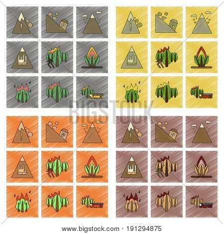 assembly flat shading style icon of danger natural disasters