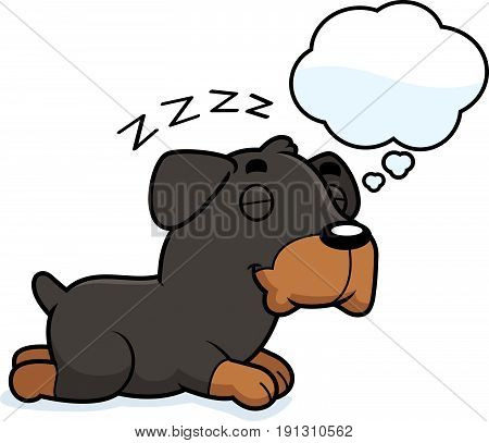 Cartoon Rottweiler Dreaming