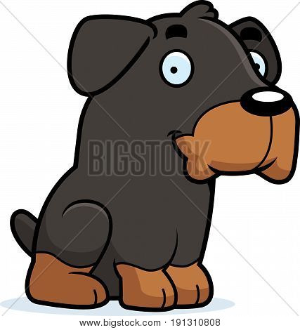 Cartoon Rottweiler Sitting