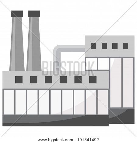 black and white icon of an oil plant with pipes