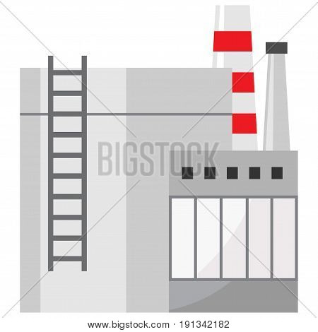black-and-white icon of a plant for processing of oil and gas pipes