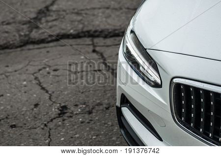 Moscow, Russia - May 3, 2017 Volvo V90 Cross Country, Front-side View. Test Of New Volvo V90 Cross C