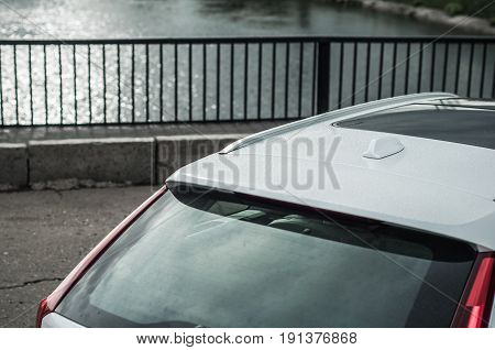 Moscow, Russia - May 3, 2017 Volvo V90 Cross Country, Front-side View. Test Of New Volvo V90 Cross C