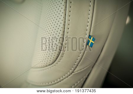 Moscow, Russia - May 3, 2017 Volvo V90 Cross Country, Interior View. Test Of New Volvo V90 Cross Cou