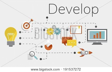Ideas invention and creative icon graphic design