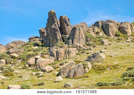 Granite boulders in the Snowy Mountains - Thredbo New South Wales Australia