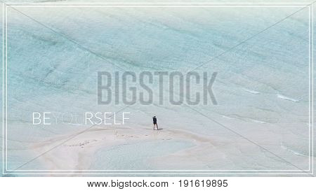 Be Yourself. Balos Bay At Crete Island In Greece.