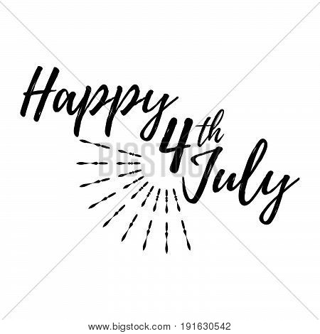 Happy 4 Th July Greeting Card. Vector Illustration.