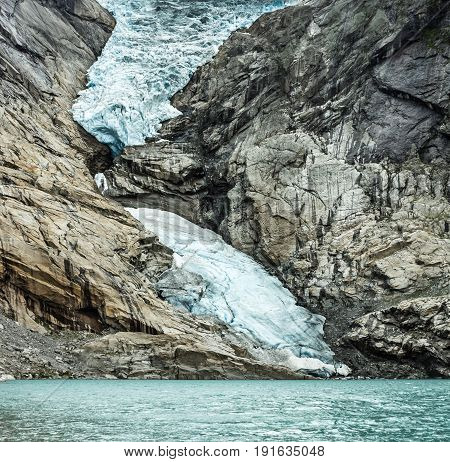 Glacier Briksdal in national nature park, Norway.