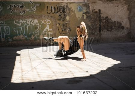 Sexy Dancer Improvising Some Moves