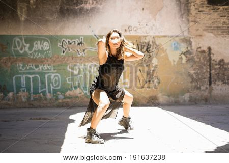 Strong Female Dancer During A Performance