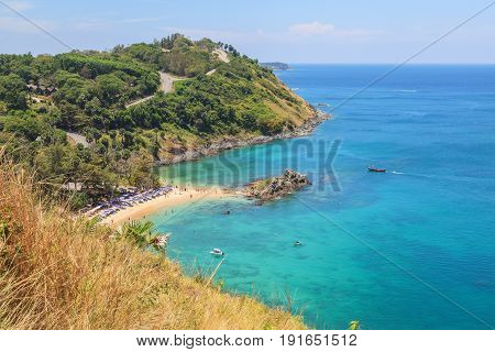 Promathep cave beautiful seascape at Phukhet Thailand