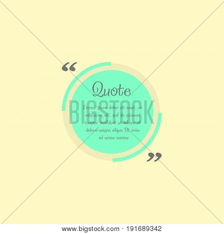 Quote blank template. Design elements, circle business card template, information, text. Quote template for your design.