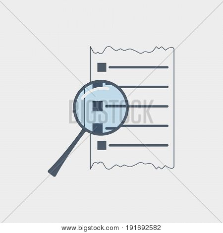 Viewing a document icon flat stock vector illustration
