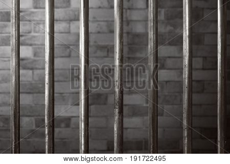 View of rusty old prison cell for criminal