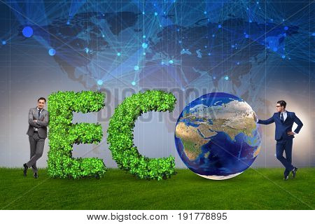 Businessman in recyling sustainable business concept