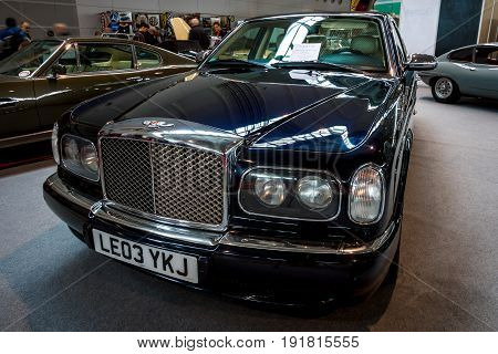 STUTTGART GERMANY - MARCH 03 2017: Full-size luxury car Bentley Arnage Red Label 2003. Europe's greatest classic car exhibition 