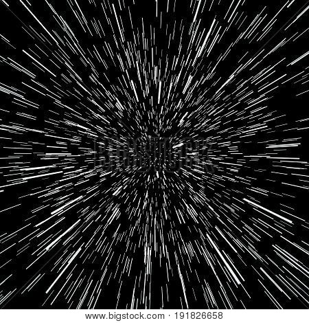 Abstract Background With Star Warp or Hyperspace. Abstract Exploding Effect. Hyperspace Travel. The Concept of Space Travel by Changing Time and Space. 3D Rendering