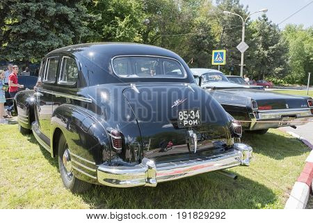 Rostov-on-Don Russia - May 212017: Vintage car ZIS-110 standing in the parking lot